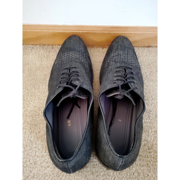 COLE HAAN Grand OS Dress Shoes Men 13 M FABRIC Grey Oxfords C25371 Old Money EUC main image 12